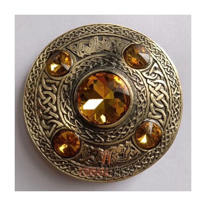 5 Stone Fly Plaid Brooch