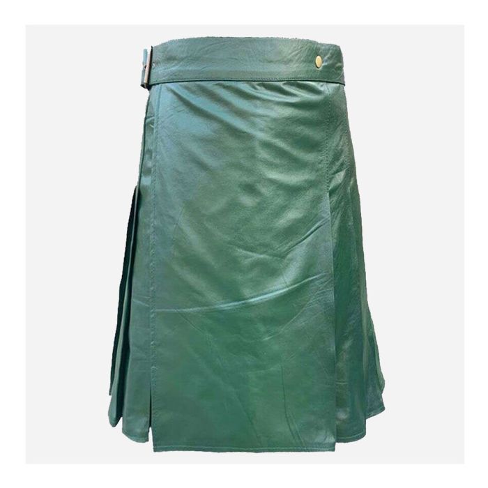 green modern leather kilt