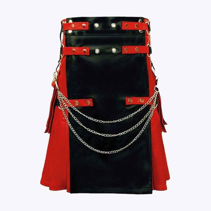 trendy black and red gothic hybrid kilt