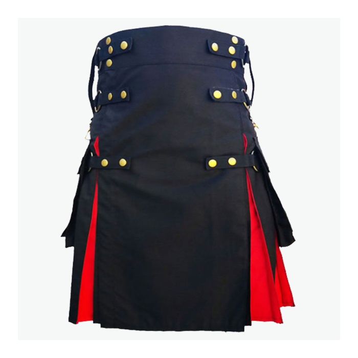 black and red hybrid utility kilt