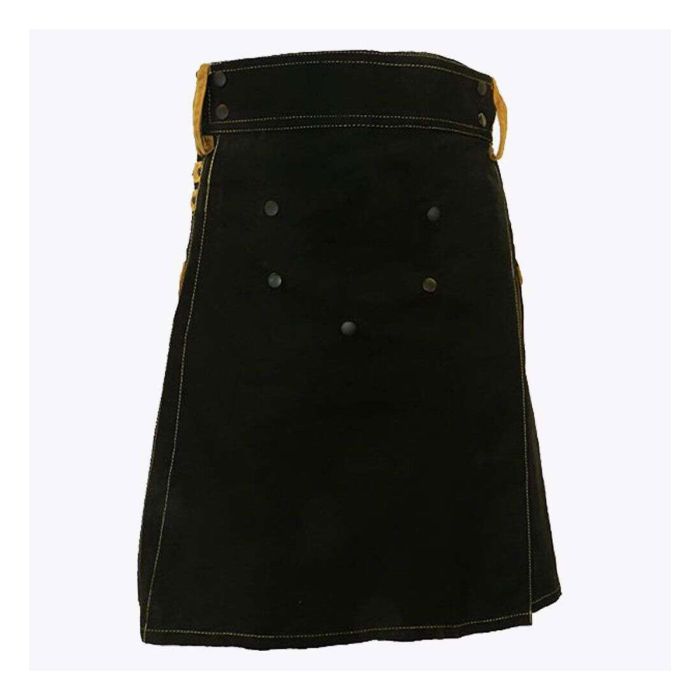 black deluxe modern kilt and khaki straps style with khaki cargo pockets