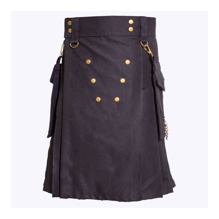 black deluxe utility kilt