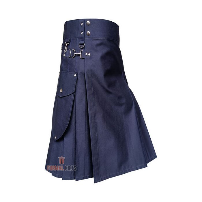 Black Fashion Utility Kilt
