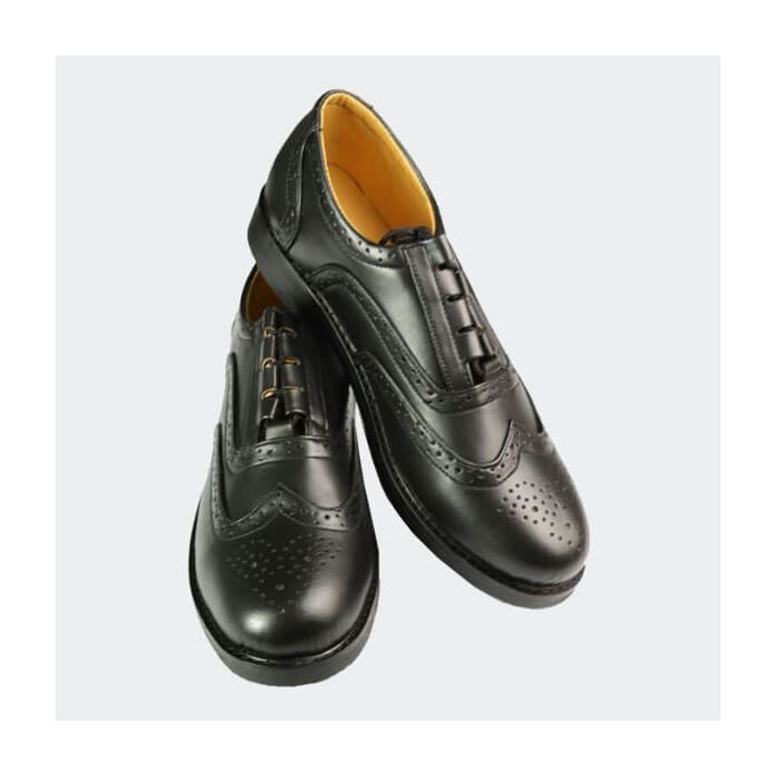 Black Leather Kilt Ghillie Brouges