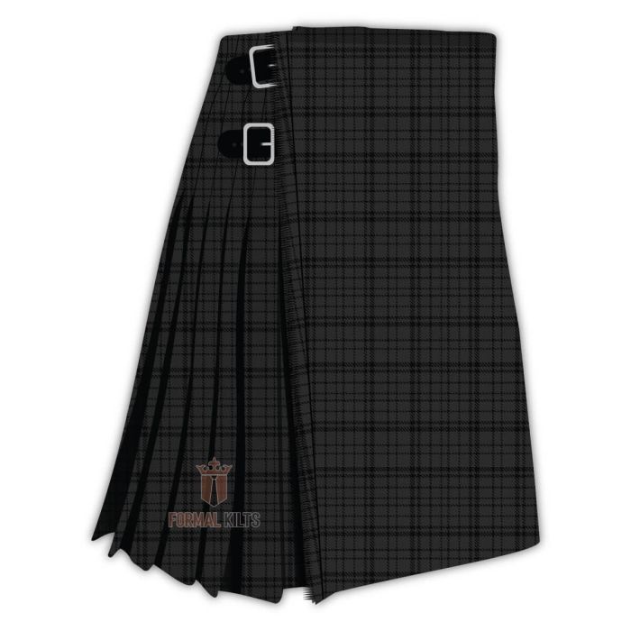 black shadow tartan kilt