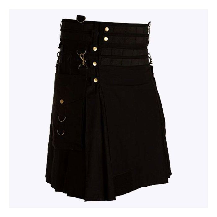 black new style utility kilt