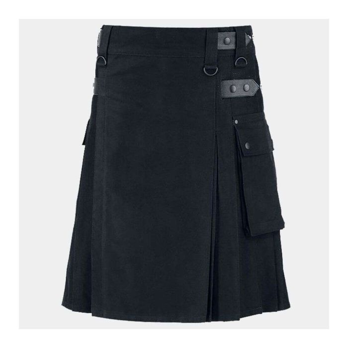 utility kilt with leather straps