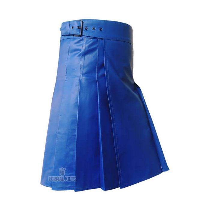 Blue Leather Kilt Side