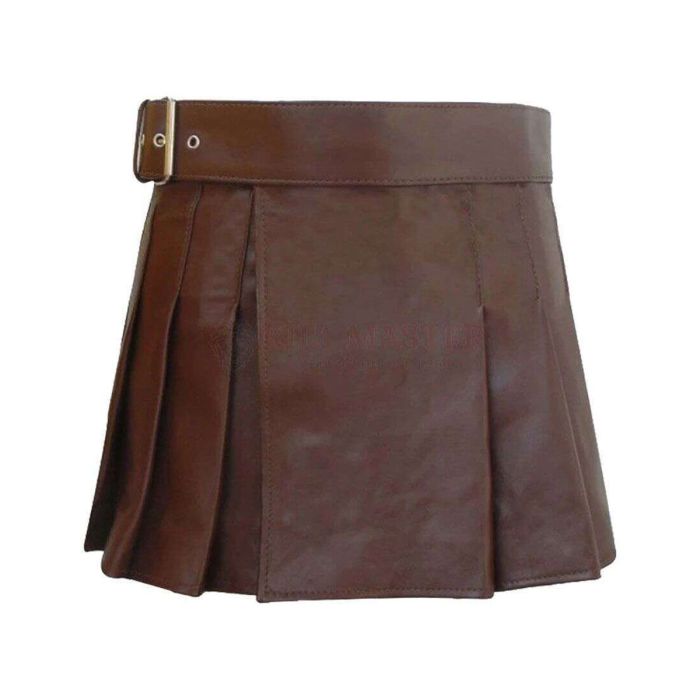 modern brown leather kilt