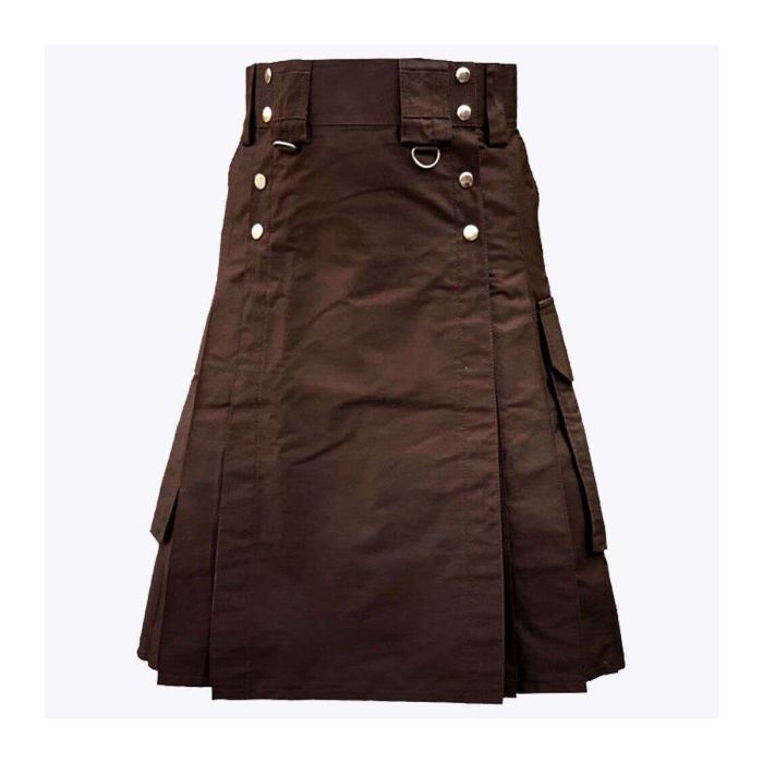 chocolate brown new modern utility kilt