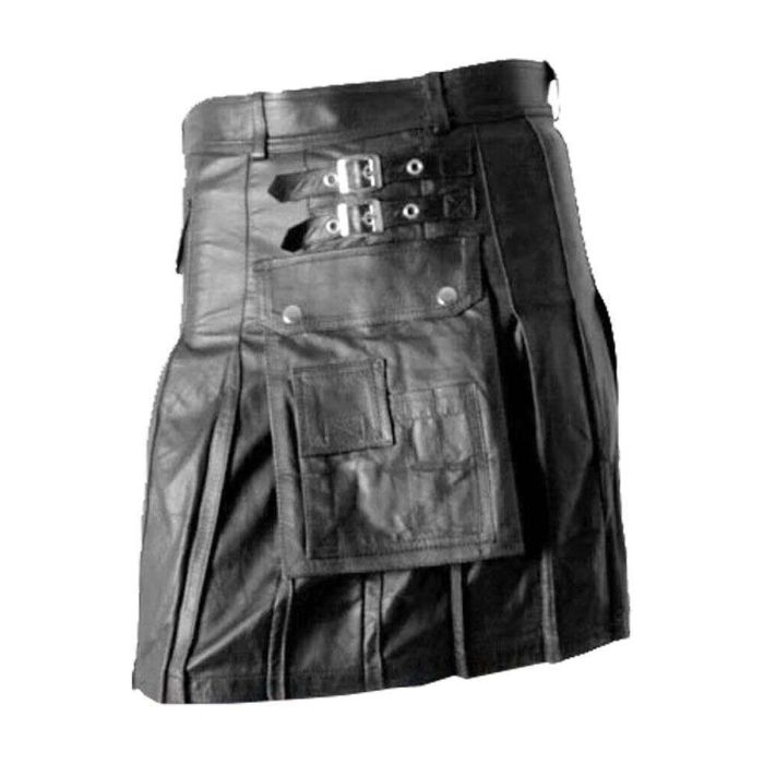 mens buckled style leather kilt