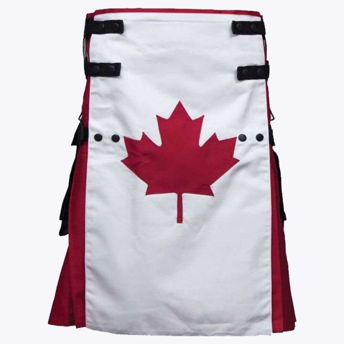 canadian flag cotton hybrid utility kilt