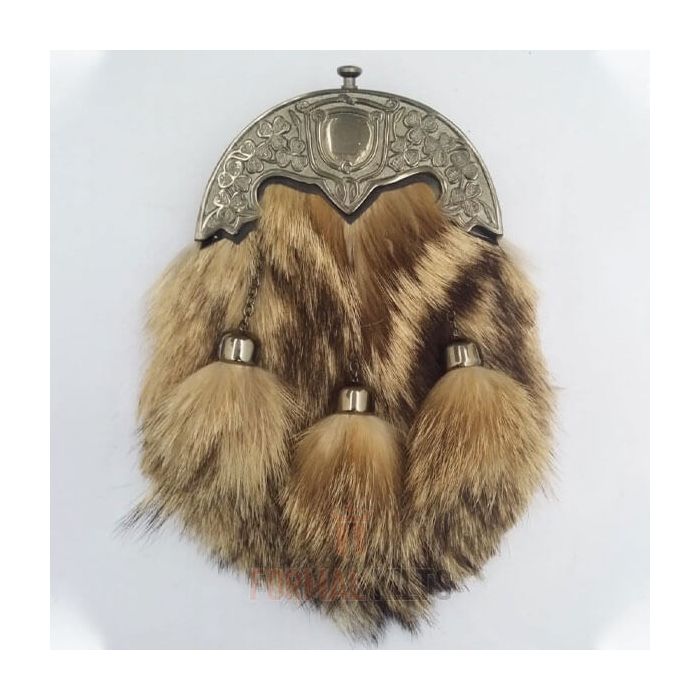 Celtic Cantle Fox Fur Sporran