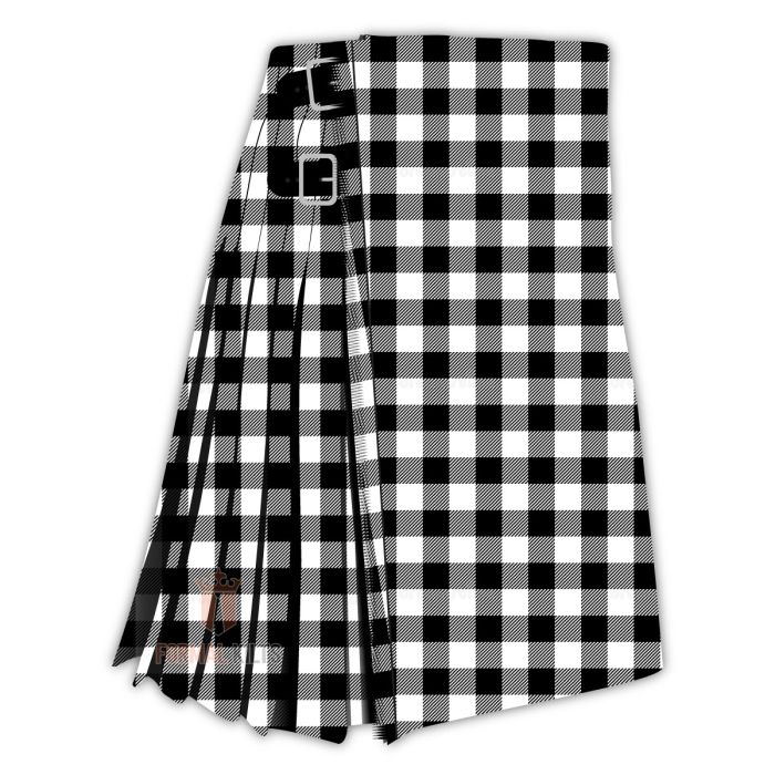 clan black and white tartan kilt