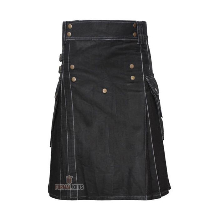 Contrast Stitch Utility Kilt Front