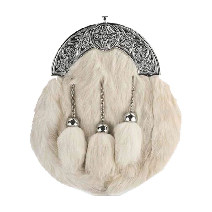 cream rabbit fur sporran