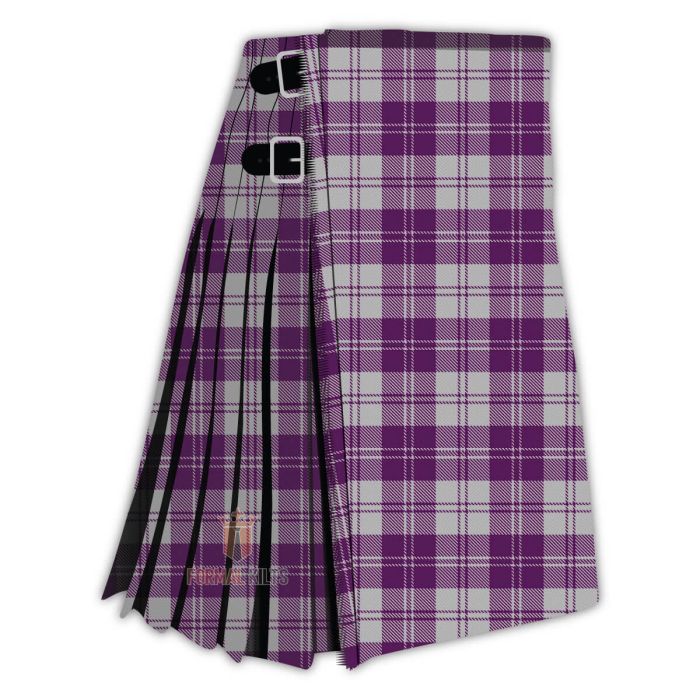 erskine dress purple and white tartan kilt