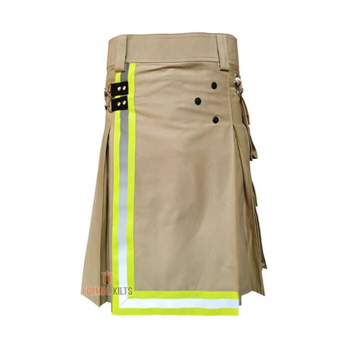 Firefighter Khaki Utility Kilt Front
