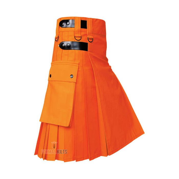 Leather Straps Halloween Orange Kilt