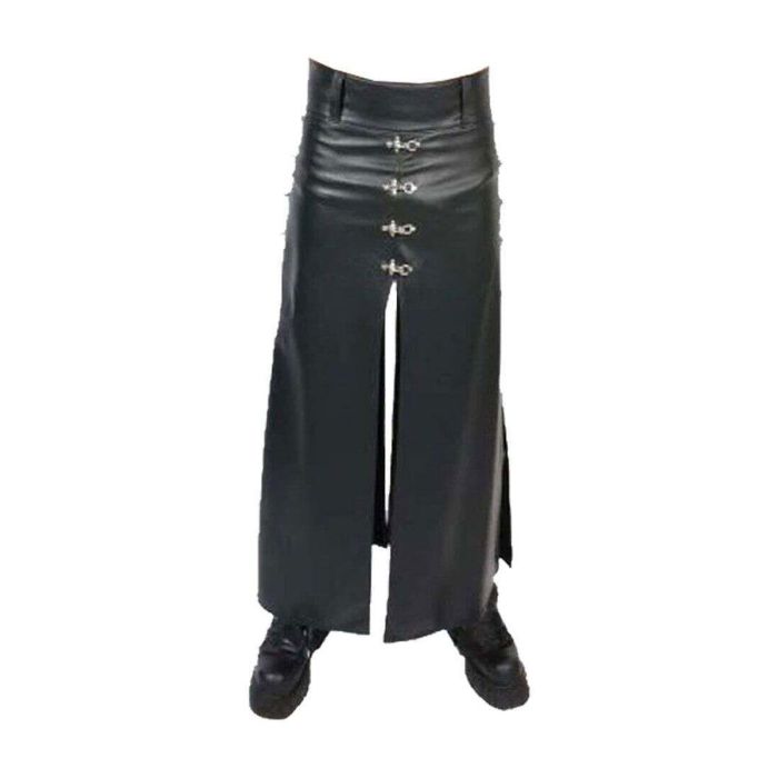long hip hugging leather kilt