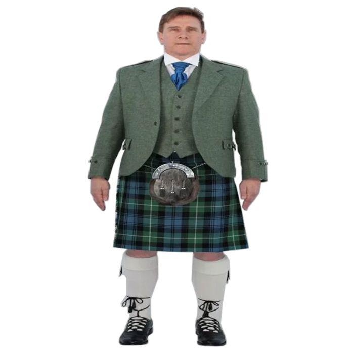 lovat green jacket kilt outfit