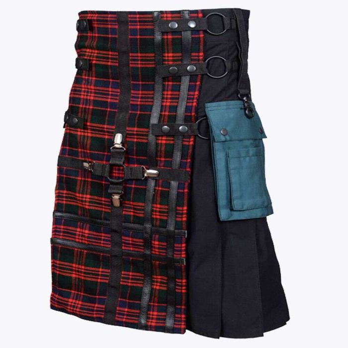 black and macdonald hybrid tartan kilt