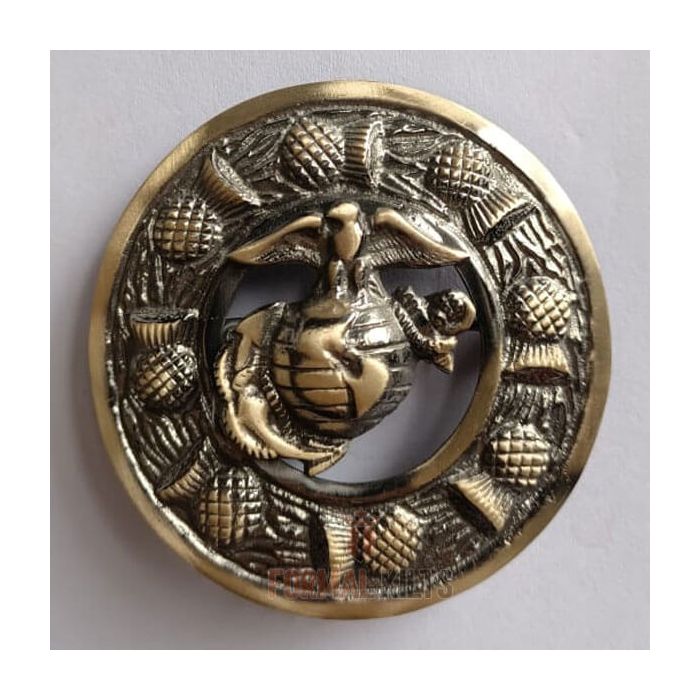 Marine Crops Fly Plaid Brooch