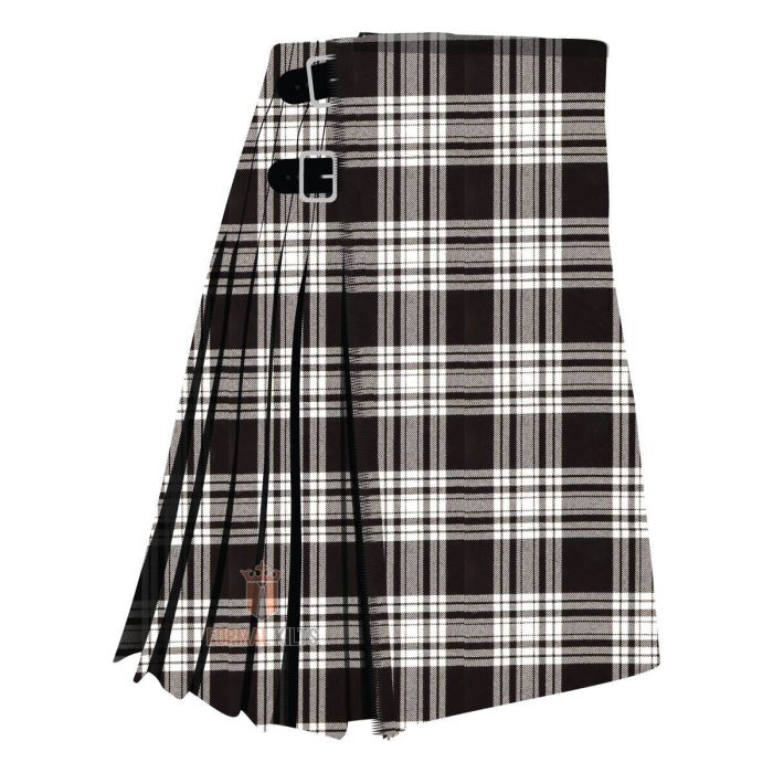Menzies Black and White Tartan Kilt