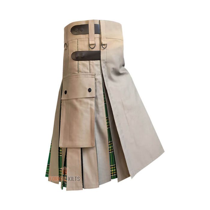 Modern Irish Tartan Hybrid Utility Kilt Side
