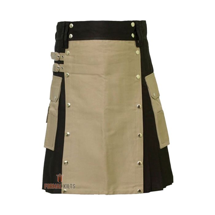 Modern Two Tone Hybrid Utility Kilt Front
