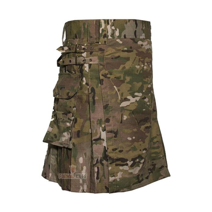 Multicam Camouflage Tactical Utility Kilt Front