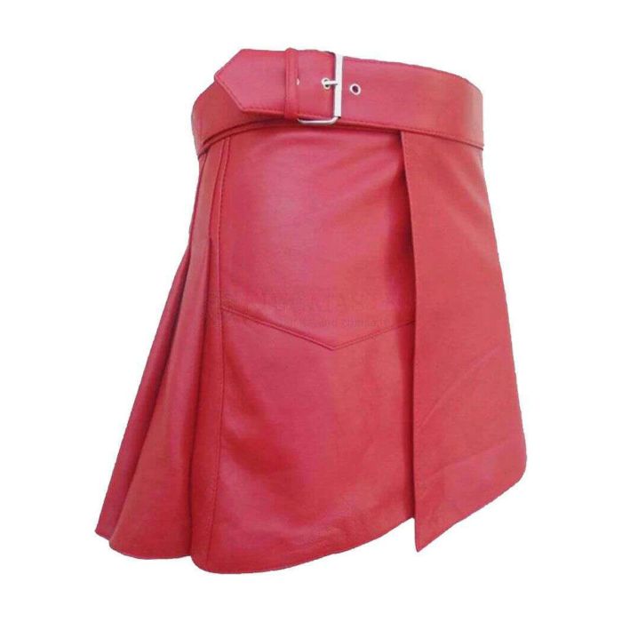 handmade pink leather kilt