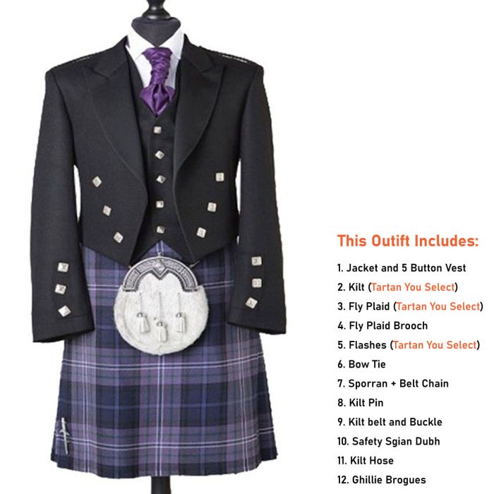 prince charlie wedding kilt for men