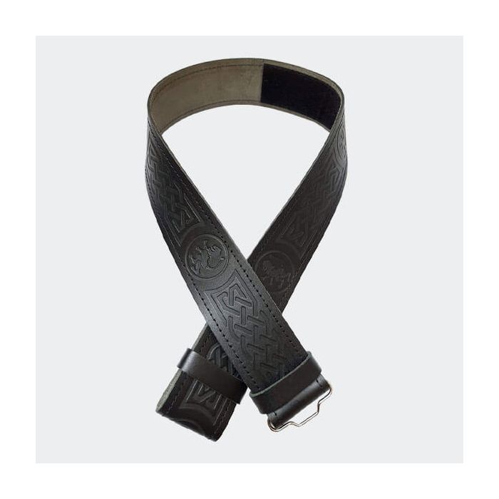 Rampant Lion Black Kilt Belt