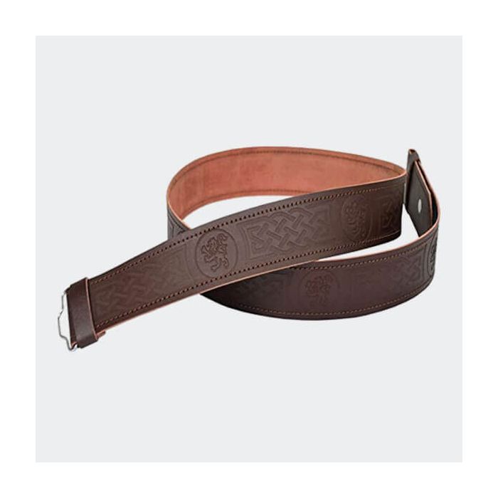 Rampant Lion Brown Kilt Belt