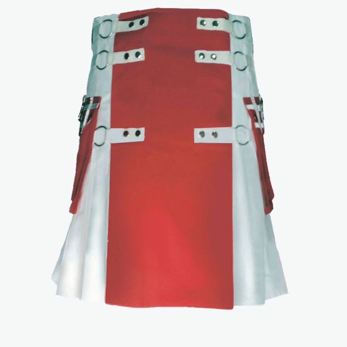 red and white utility kilt