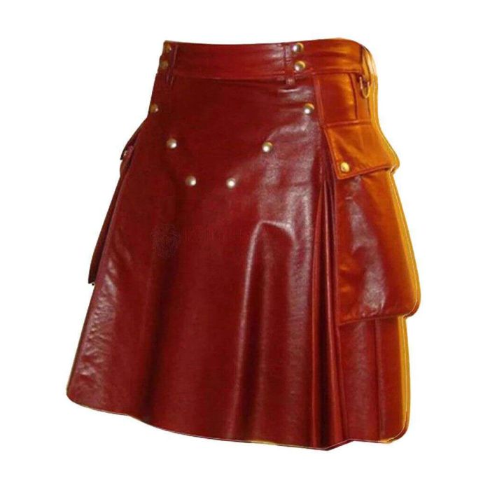 scottish red leather kilt