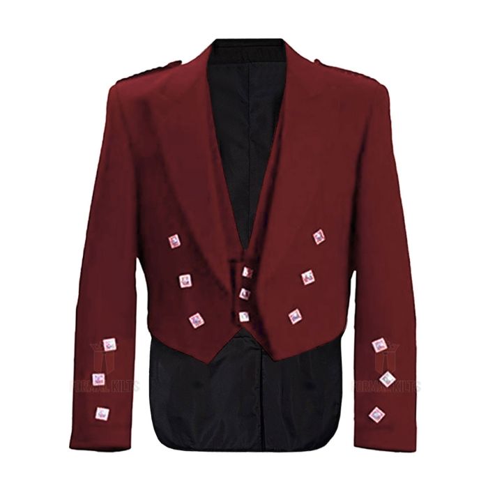 red prince charlie jacket and waistcoat
