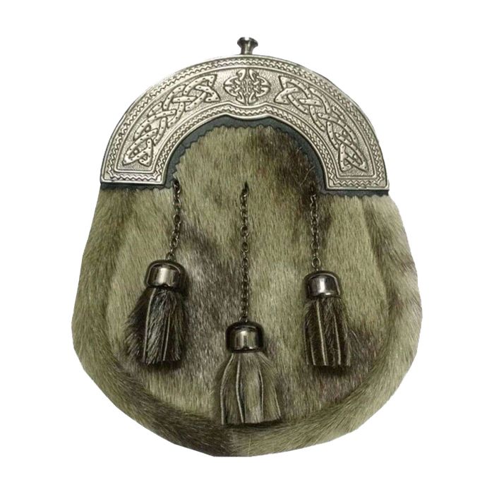 seal skin sporran celtic cantle antique finish