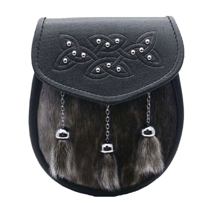 semi dress grey sealskin studded celtic modren sporran