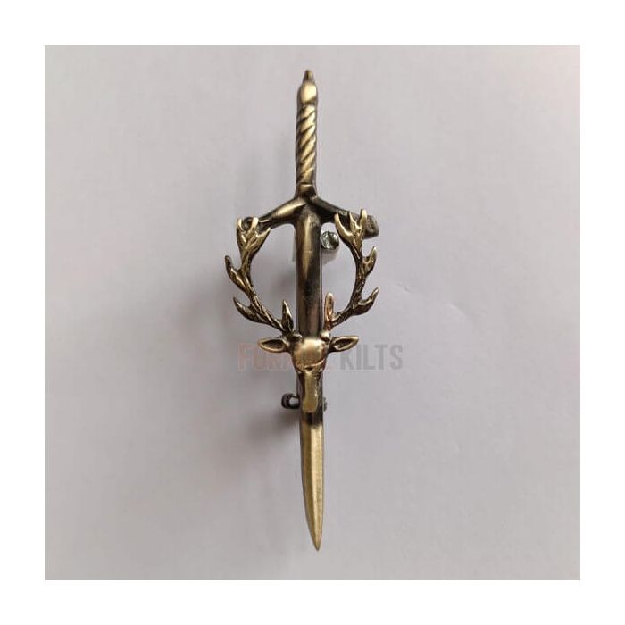 Stag Head Kilt Pin