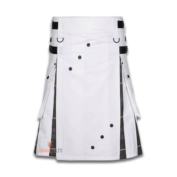 White Hybrid Kilt Front
