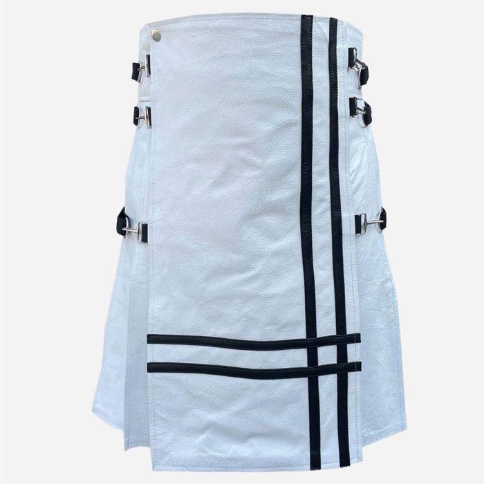 modern white leather kilt