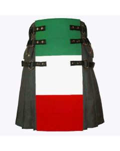 cotton utility kilt italian flag kilt