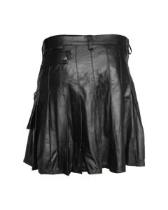 Ample Pleated Leather Kilt For Men