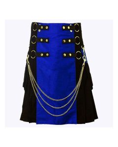Black And Blue Fashion Hybrid Utility Kilt