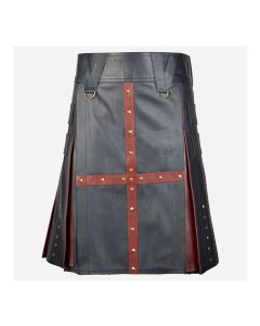 Black And Brown Leather Kilt