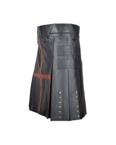 Black And Brown Leather Kilt