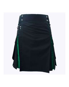Black And Green Hybrid Utility Kilt