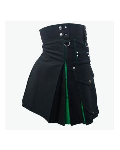 Black And Green Hybrid Utility Kilt